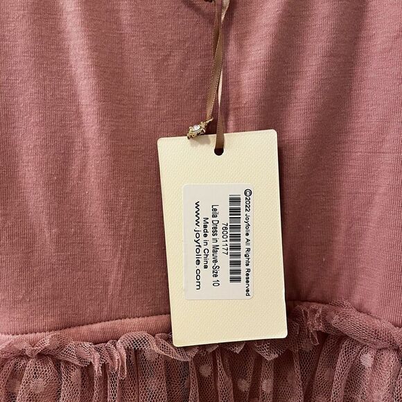 Joyfolie Mia Joy Leila Tulle Dress in Mauve Pink Polka Dots Girls Size 10 NWT - Picture 8 of 13